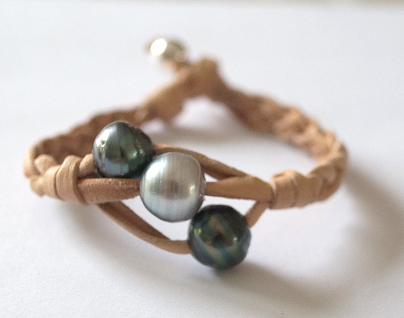 Bracelet trio de perles de Tahiti - Kaia