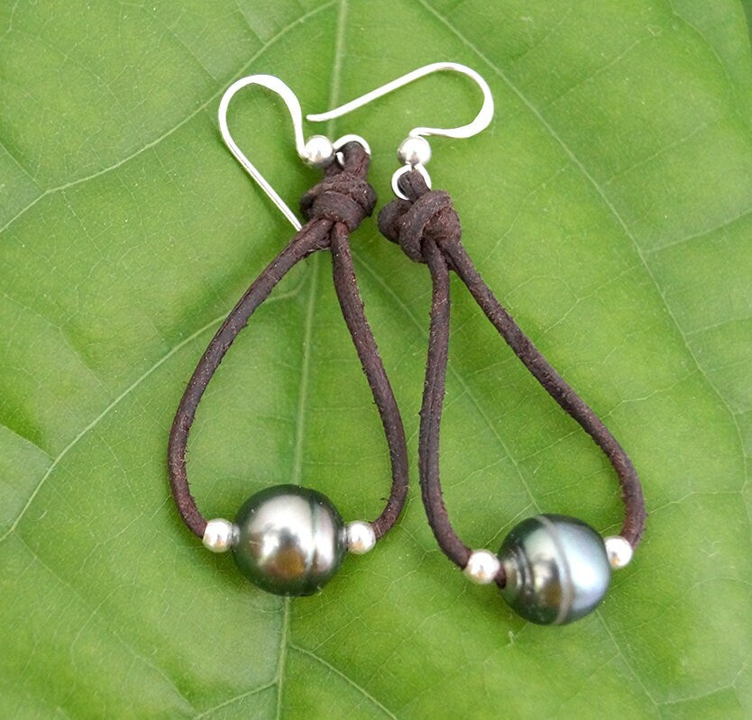 Boucles d'oreilles perles de Tahiti et argent 925 - Fiona