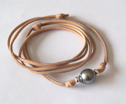 Tahitian Pearl Necklace - 925 Silver Pearls - Rohan