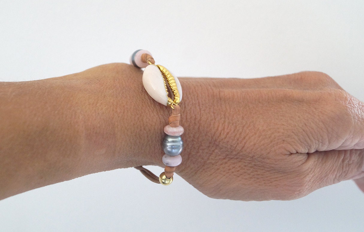 cuir et perle de culture